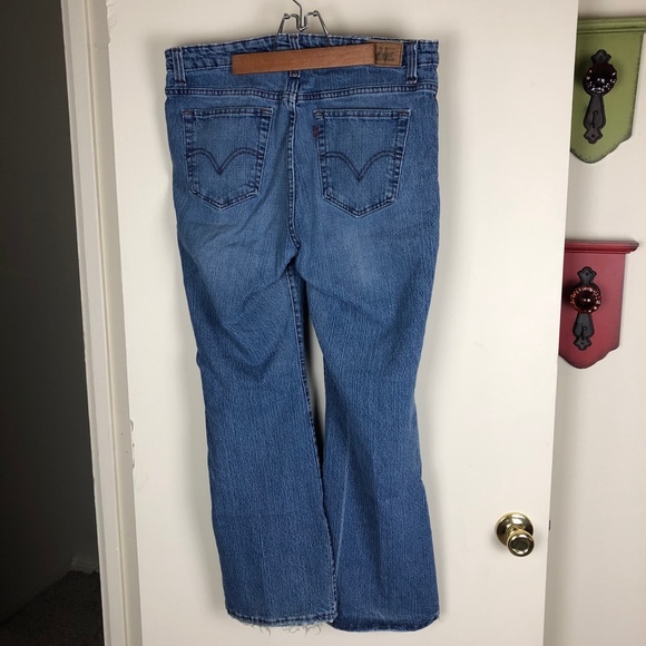 LEVI'S 515 Boot Cut Blue Jeans Size 16S (Short) - Picture 12 of 13